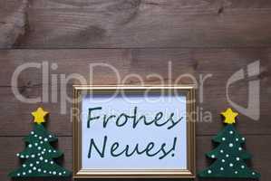 Frame With Christmas Tree, Frohes Neues Means Happy New Year
