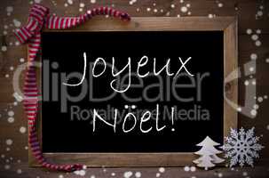 Chalkboard  Joyeux Noel Mean Merry Christmas, Snowflakes