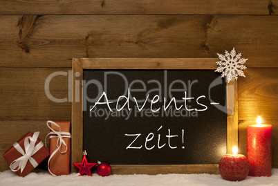 Festive Card, Blackboard, Snow, Adventszeit Mean Christmas Time