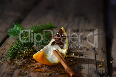 Christmas Food Decoration, Orange, Cinnamon, Anise, Fir Branch
