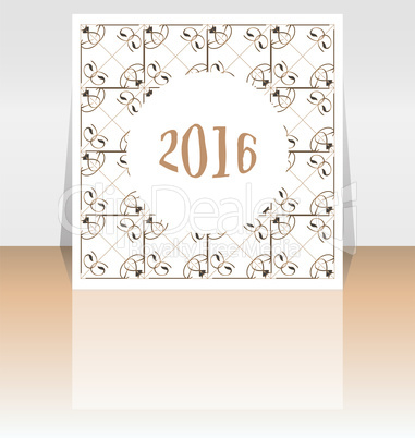 Happy new year 2016 written on abstract  flyer or brochure design