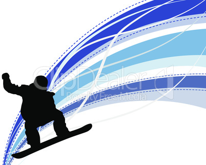 Jumping Snowboarder Silhouette