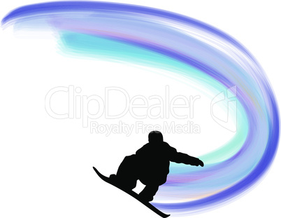 Jumping Snowboarder Silhouette