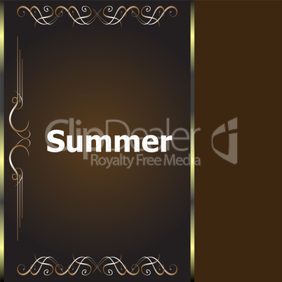 Summer time. summer word on golden luxury background, summer holidays