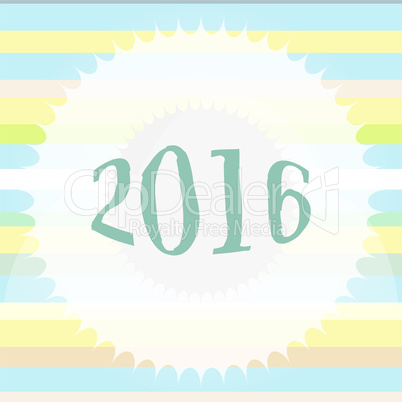 Happy New Year 2016 colorful greeting card. holiday design. Party poster, greeting card, banner or invitation
