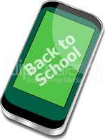 Back to School, Mobile Phone with Back to School words isolated on white background