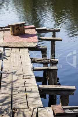 pier in still river