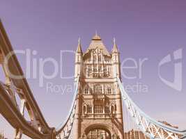 Retro looking Tower Bridge in London