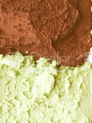 Retro looking Mint chocolate ice cream