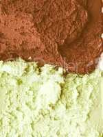 Retro looking Mint chocolate ice cream