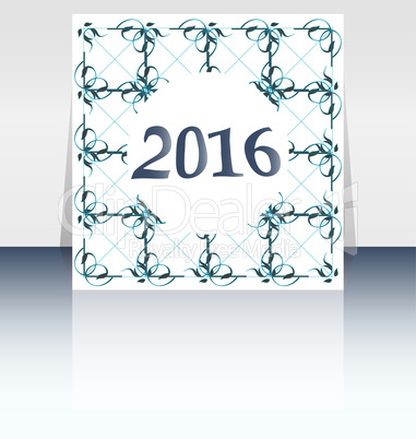 Happy new year 2016 written on abstract  flyer or brochure design
