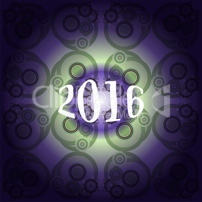 creative happy new year 2016 design. Flat design. Outline