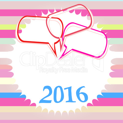 Happy New Year 2016 colorful greeting card. holiday design. Party poster, greeting card, banner or invitation