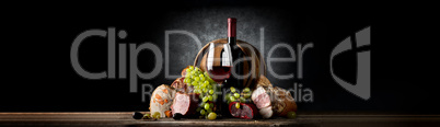 Composition with wine and food