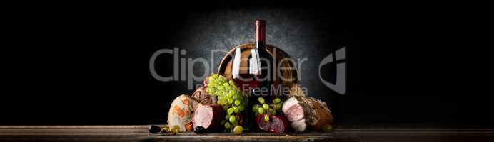 Composition with wine and food