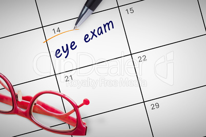 Composite image of eye exam