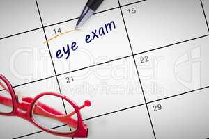 Composite image of eye exam