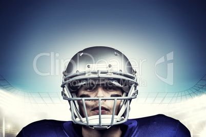 Composite image of portrait of determined american football play