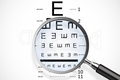 Composite image of magnifying glass