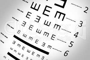 An eye sight test chart
