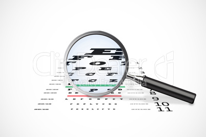 Composite image of magnifying glass