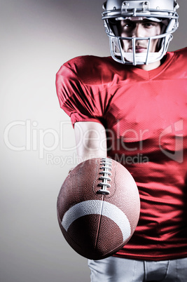 Composite image of sportsman showing american football