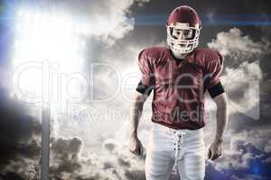 Composite image of portrait of american football player wearing