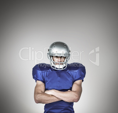 Composite image of portrait confident of american football playe