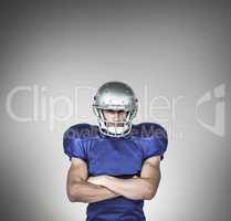 Composite image of portrait confident of american football playe