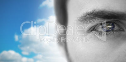 Composite image of close up of focused businessman