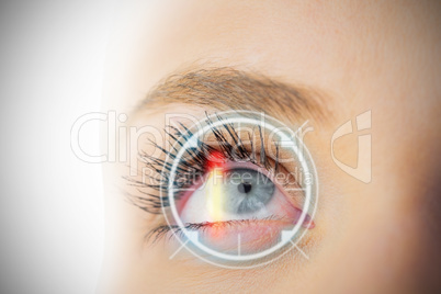 Close up of female blue eye