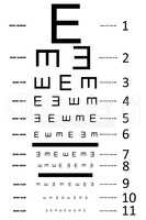 An eye sight test chart