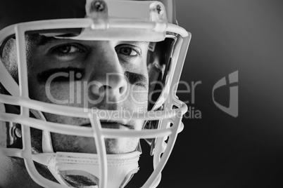 American football player looking at camera American football player looking at camera