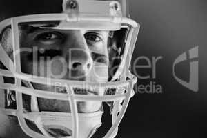 American football player looking at camera