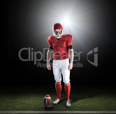 Composite image of portrait of american football player