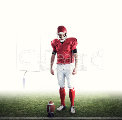 Composite image of portrait of american football player