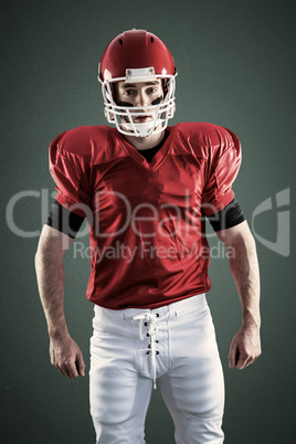Composite image of portrait of american football player wearing