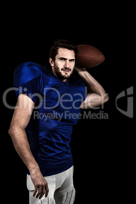 Composite image of american football player throwing the ball