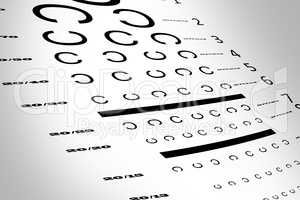 An eye sight test chart