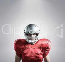 Composite image of portrait of sportsman playing american footba