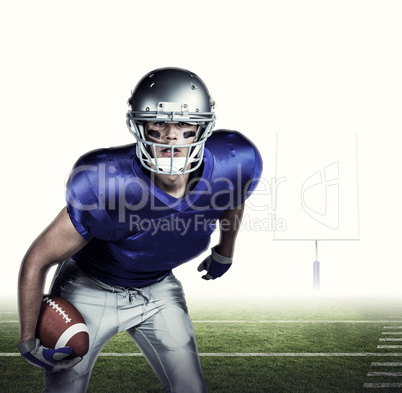 Composite image of portrait of american football player in unifo
