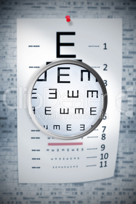 Composite image of magnifying glass