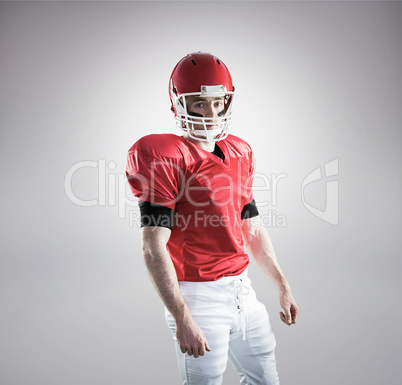 Composite image of portrait of american football player wearing