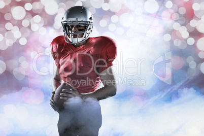 Composite image of portrait of determined sportsman with america