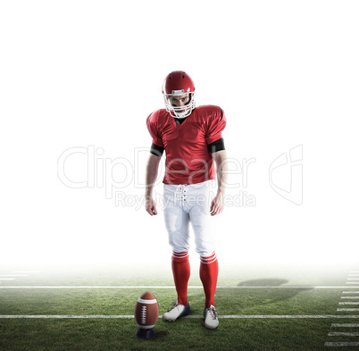 Composite image of portrait of american football player