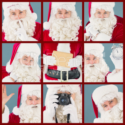 Composite image of portrait of santa keeping a secret