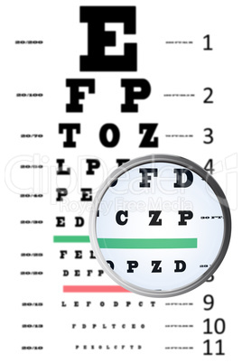 Composite image of magnifying glass