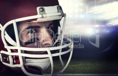 Composite image of close up of rugby player