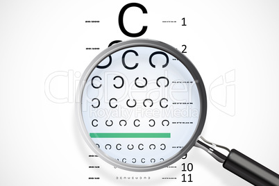 Composite image of magnifying glass