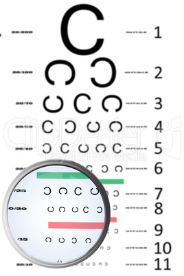 Composite image of magnifying glass